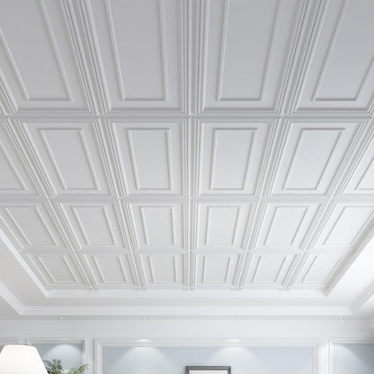 Art3d PVC Ceiling Tiles, 2'x2' Plastic Sheet in Black (12-Pack)