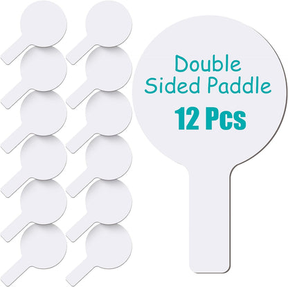 Zhehao 24 Pieces Dry Erase Answer Paddles Auction Paddles Bulk DIY Double Sided Mini Handheld Dry Erase Answer White Board Signs Auction for Students Teachers Classroom Voting Games Party