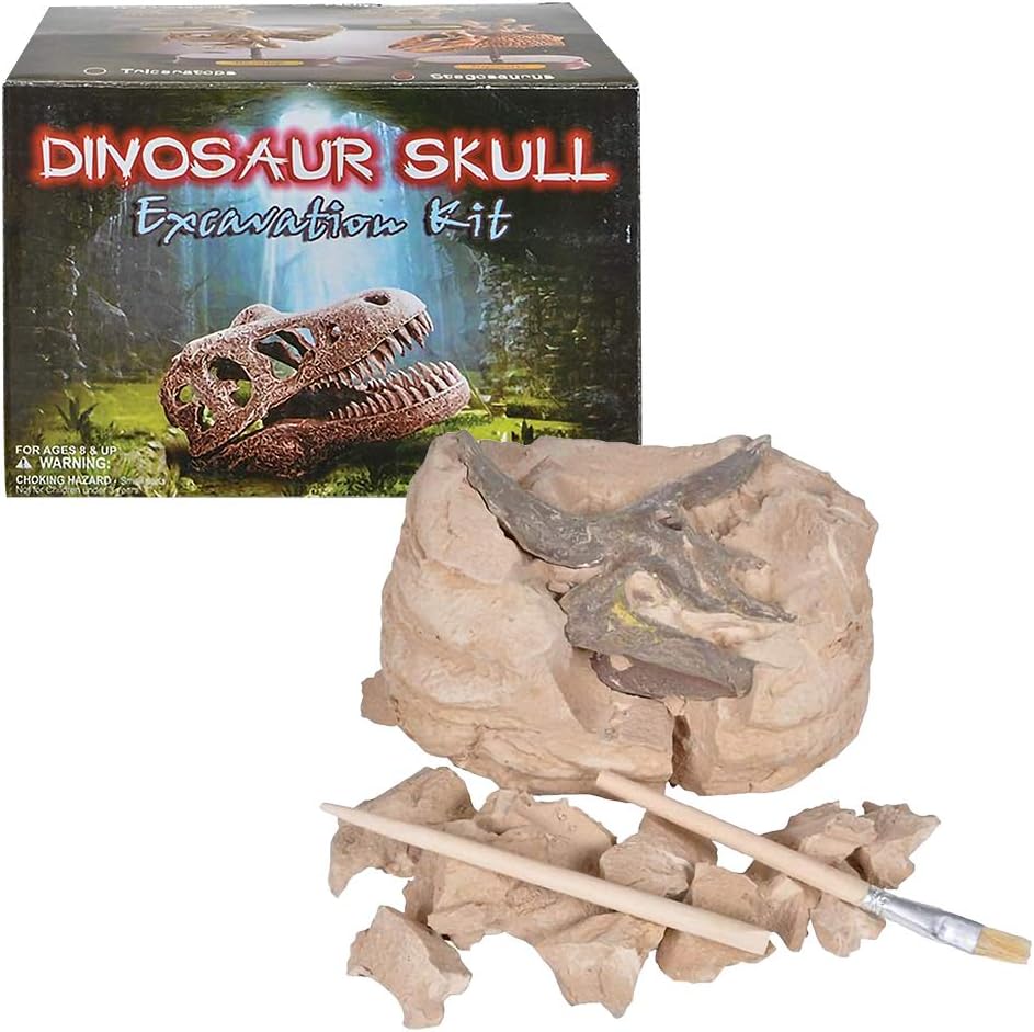 ArtCreativity Dinosaur Excavation Kit for Kids, Brachiosaurus Skull Excavating Set with Fossil Digging Tools and Stand, Fun Science Activity Toy, Educational Dinosaur Gift for Boys and Girls