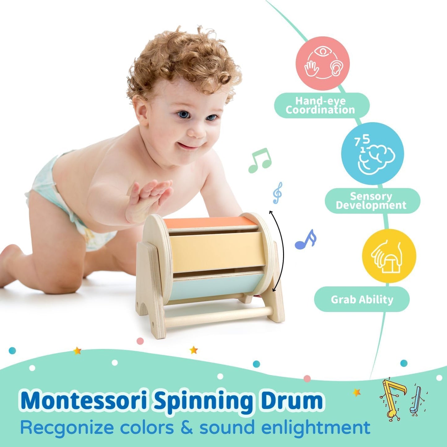 Dulsaera Montessori Toys for 1 Year Old, 6-in-1 Baby Toys 6-12 Months Educational Toys for 1 Year Old Developmental Learning Toy Infant Birthday Gifts for Boys Girls Babies