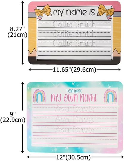 Personalized Kids Name Tracing Board, Custom Acrylic Dry Erase Board Handwriting Practice Board with Pen, Birthday Handwriting Sign Gifts for Kids