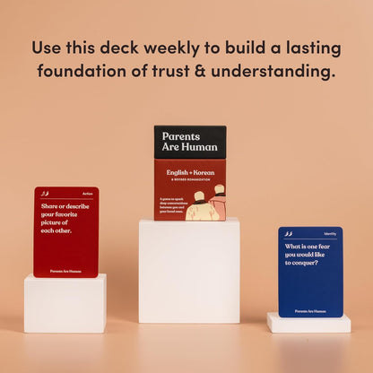 Parents Are Human, Relationship Cards, Get to Know Each Other Better, Parents, Families, Teens & Kids Relationship Building, Light & Deep Questions, 70 Questions & Activity Cards, English