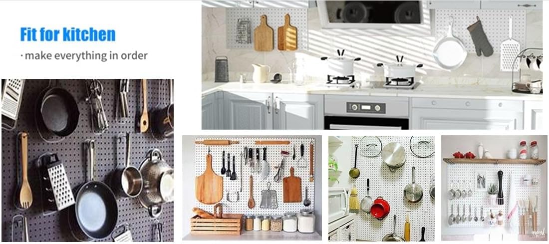 WallPeg PEGBOARD Panels Peg Board Plastic Pegboard Kit 24"x24" (2, White)