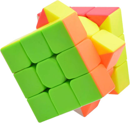 3x3x3 Speed Cube Set 3 Pack Cyclone Boys 3x3 QiYi Speed Cube 3x3 Stickerless Magic Cube Bundle Puzzle Toys for Kids and Adults By AHYUAN