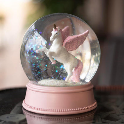 Flamingo Snow Globe for Adults, Christmas Snow Globes for Girls Kids Women, 100MM Glitter Snowglobe Gifts for Valentines Halloween Birthday Table Decor