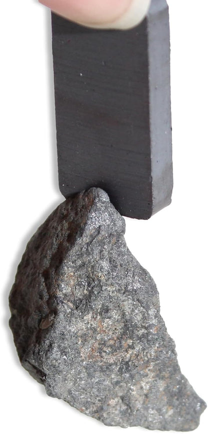 Mineral ID Kit - 7 Pieces - Includes Streak Plate, Magnet, Nail, Copper, Retractable Hand Lens, Nail File, Alloy Drill Bit for Geology Classrooms & Field Analysis