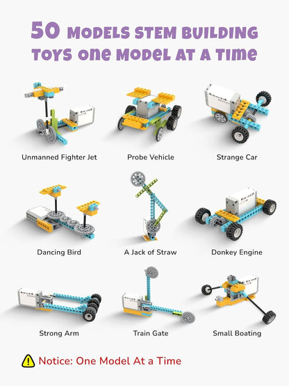 Veecafiodi 50 in 1 Science Kit for Kids 6-12, STEM Toys for Kids Age 8-12, Educational Building Toy for Boys Girls, Motorized Engineering Set, Birthday Gift