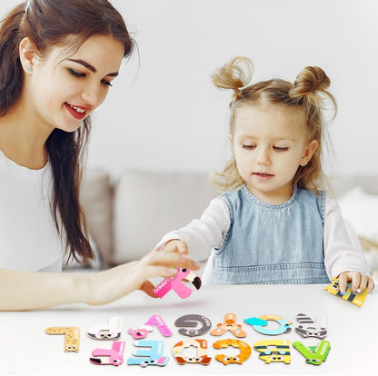 JOYIN Magnetic Letters, Animal Alphabet Fridge Magnets for Toddlers 3 4 5 Years Old, 26 Uppercase Refrigerator Magnets, Large Size ABC Educational Spelling Learning Toys for Kids