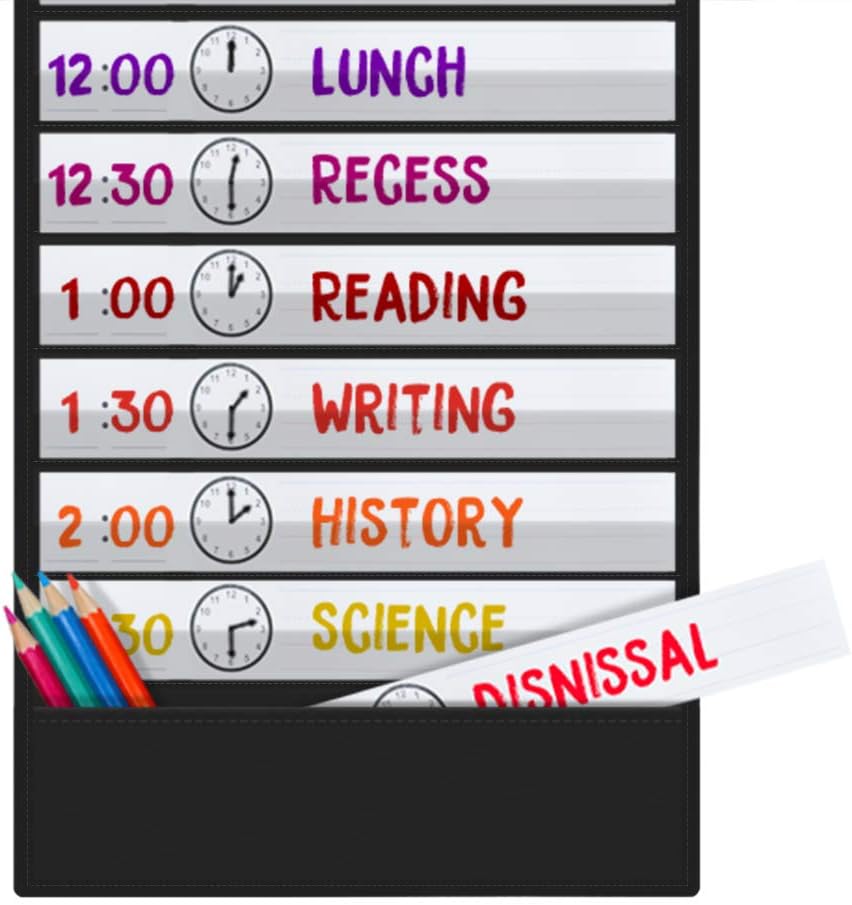 Godery Large Visual Schedule for Kids Chore Reward Chart,Bedtime Routine Chart for Toddlers,Double Side Weekly Planner Board with 109 Cards for Home School Planner,Autism Learning Materials.