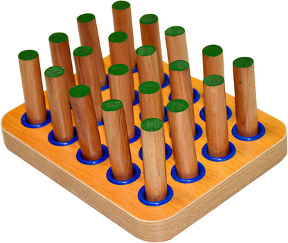 Stroke Rehabilitation Peg Board – Fine Motor Therapy Tool with 20 Pegs – Wooden Coordination Board for Hand Exercise and Dexterity Training – 7.1 X 5.5 X 0.8 Inches