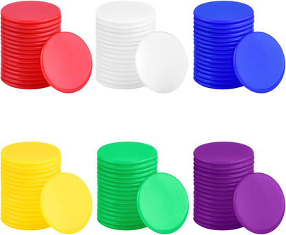 Coopay 1000 Pieces 1 Inch Bingo Chips Bulk, 10 Colors Bingo Markers for Math Practice, Plastic Learning Counters Disks Counting Discs, Poker Chips Game Tokens Kids Reward