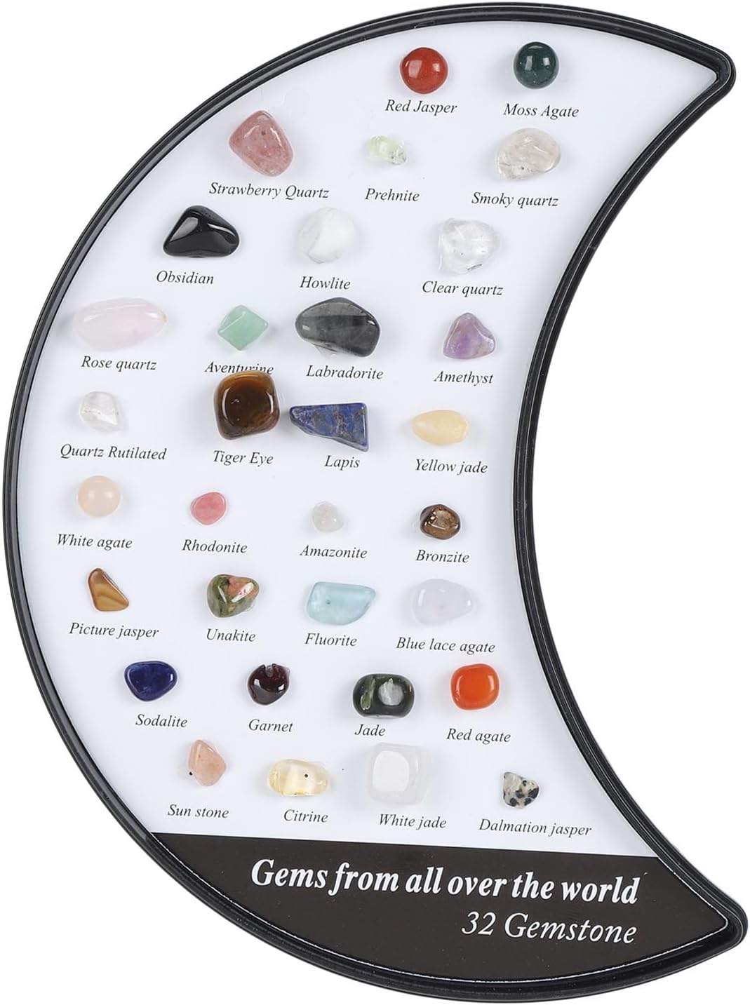 Pssopp Rock Stone Collection Kit, Minerals Educational Science Kit for Kids with Transparent Display Box, Great Rock Collectors and Geology Enthusiasts (Type 4)