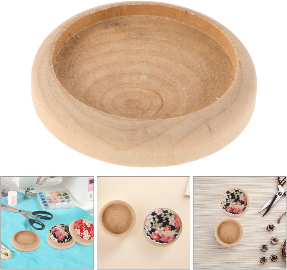 Yardwe 10 Pcs Solid Wood Bases 2.75 Inch Unfinished Round Wooden Base for Diy Needle Cushion Pin Cushion Stand and Miniature Artware Display