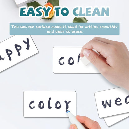 50 Pcs 4'' x 2'' Reusable Dry Erase Blank Magnetic Labels for Whiteboards