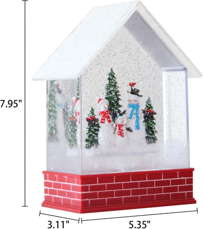 Eldnacele Musical Snow Globe Lantern with Timer, Lighted USB/Battery Operated Swirling Singing Water Glittering Lantern, Snow Globes for Adults and Kids Christmas Decoration- Santa