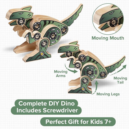 Little Jupiter DIY Wooden Kit with Stickers - Dinosaur Toys for Kids for 7-12 Yrs - Dinosaur Toy Woodworking Kits - Wood Crafts - Kids Building Kit - Wooden Crafts (Stegosaurus)