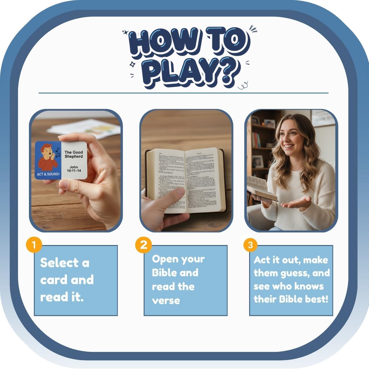 Bible Trivia Charades Game, Scripture Showdown for Families, Teens, Adults, 200 Challenge Cards, Faith Based Party Activity, Christian Game Night, Youth Group Icebreaker, Bible Study, Christian Gifts