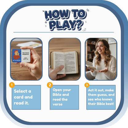 Bible Trivia Charades Game, Scripture Showdown for Families, Teens, Adults, 200 Challenge Cards, Faith Based Party Activity, Christian Game Night, Youth Group Icebreaker, Bible Study, Christian Gifts