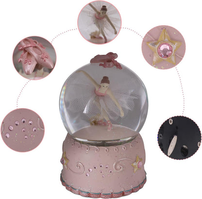 Ballerina Girl Swan Lake Rotate Musical Snow Globe with Automatic Snowfall and Colorful Lights (Swan Lake)