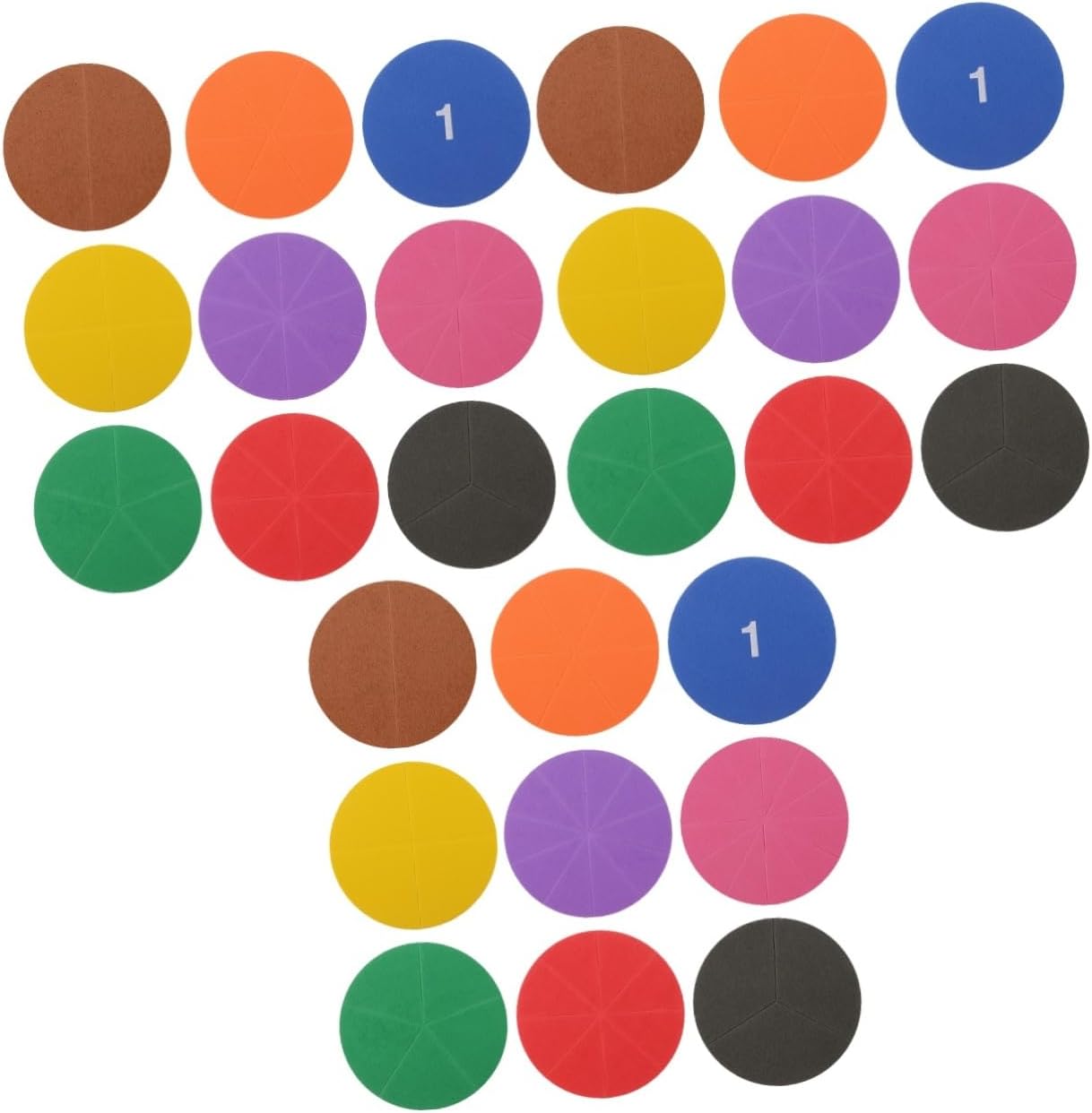 HOMSFOU 1 Set Fraction Learning Tray Fraction Circles for Teaching Math Concepts Cognitive Skills Manipulative Learning for Classroom Home Education