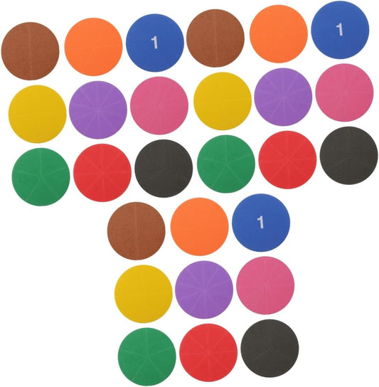 HOMSFOU 1 Set Fraction Learning Tray Fraction Circles for Teaching Math Concepts Cognitive Skills Manipulative Learning for Classroom Home Education