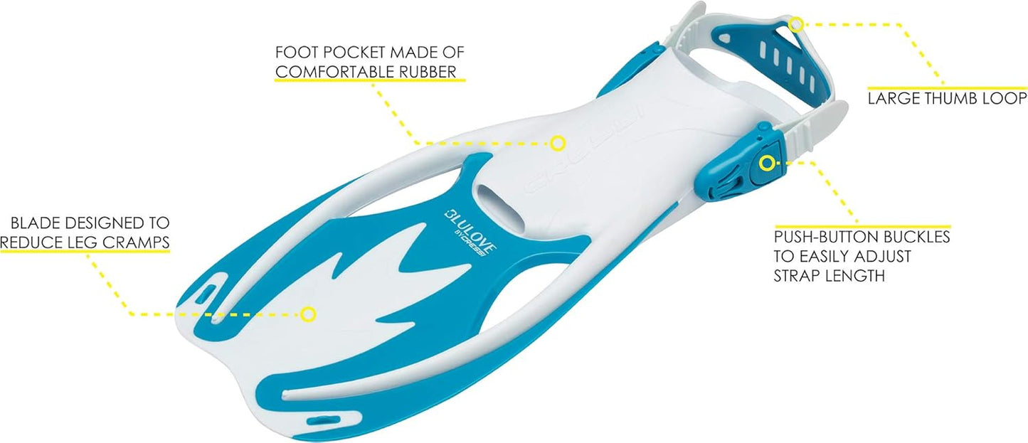 Cressi Junior Snorkel Kit for Kids Ages 3 to 8 - Mask + Dry Snorkel + Adjustable Fins + Net Bag – Rocks Kids Set