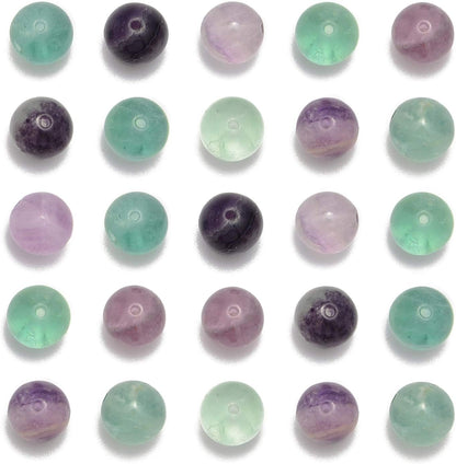 NCB 100pcs Original Natural Stone Beads Gemstone Round Loose Beads 6mm 8mm 10mm (Blue Aventurine, 6mm 100Beads) - Colors B