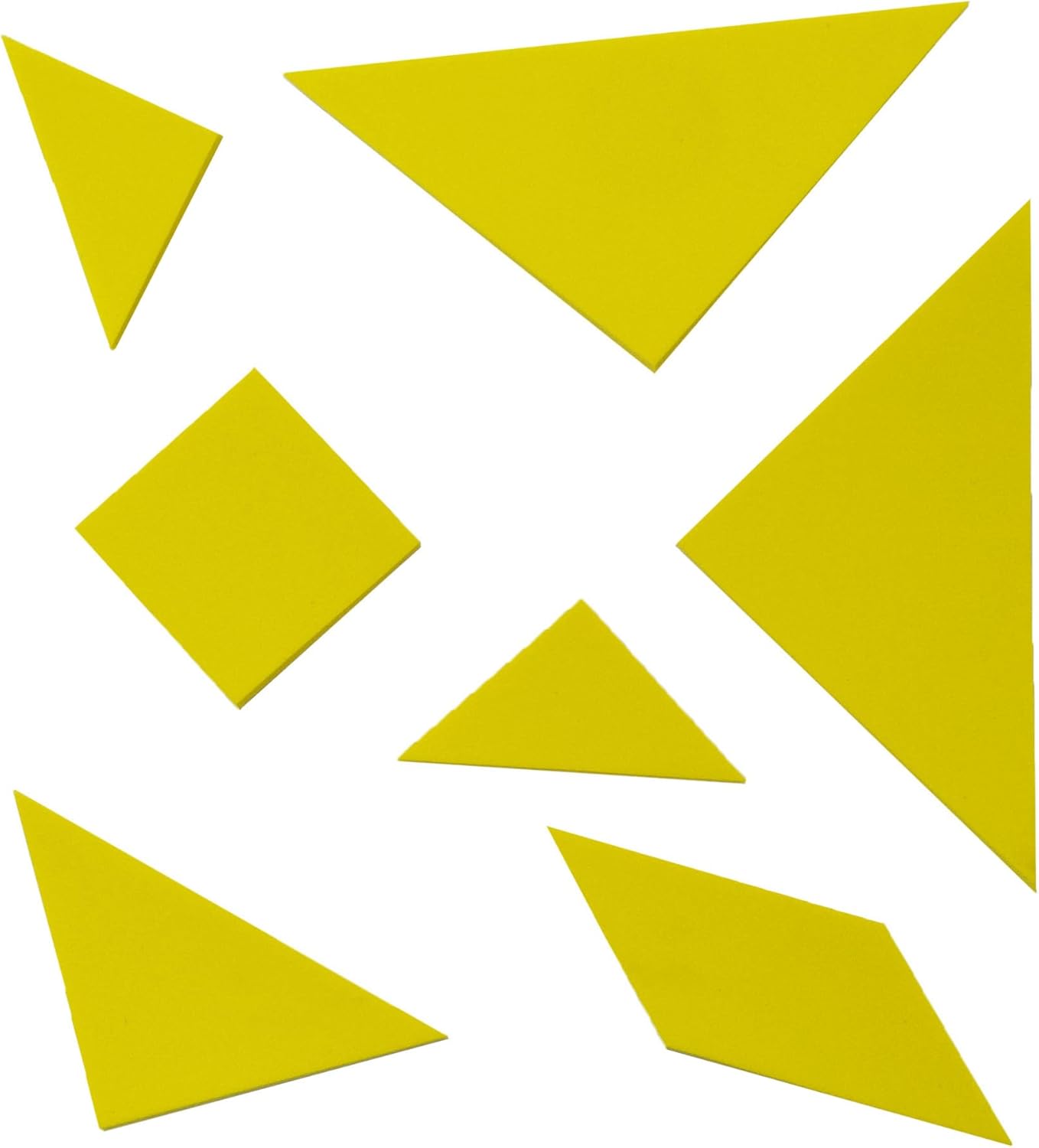 Yellow Tangram Puzzle - Educational, Logic Puzzle, and Maths Game for Kids and Adults - Pack of 5