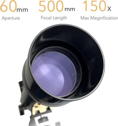 SpectrumOI Telescope for Kids, Telescope for Adults Astronomy Gifts for Kids 8-12 - Premium Refractor 70mm Aperture with Carry Bag and Phone Holder