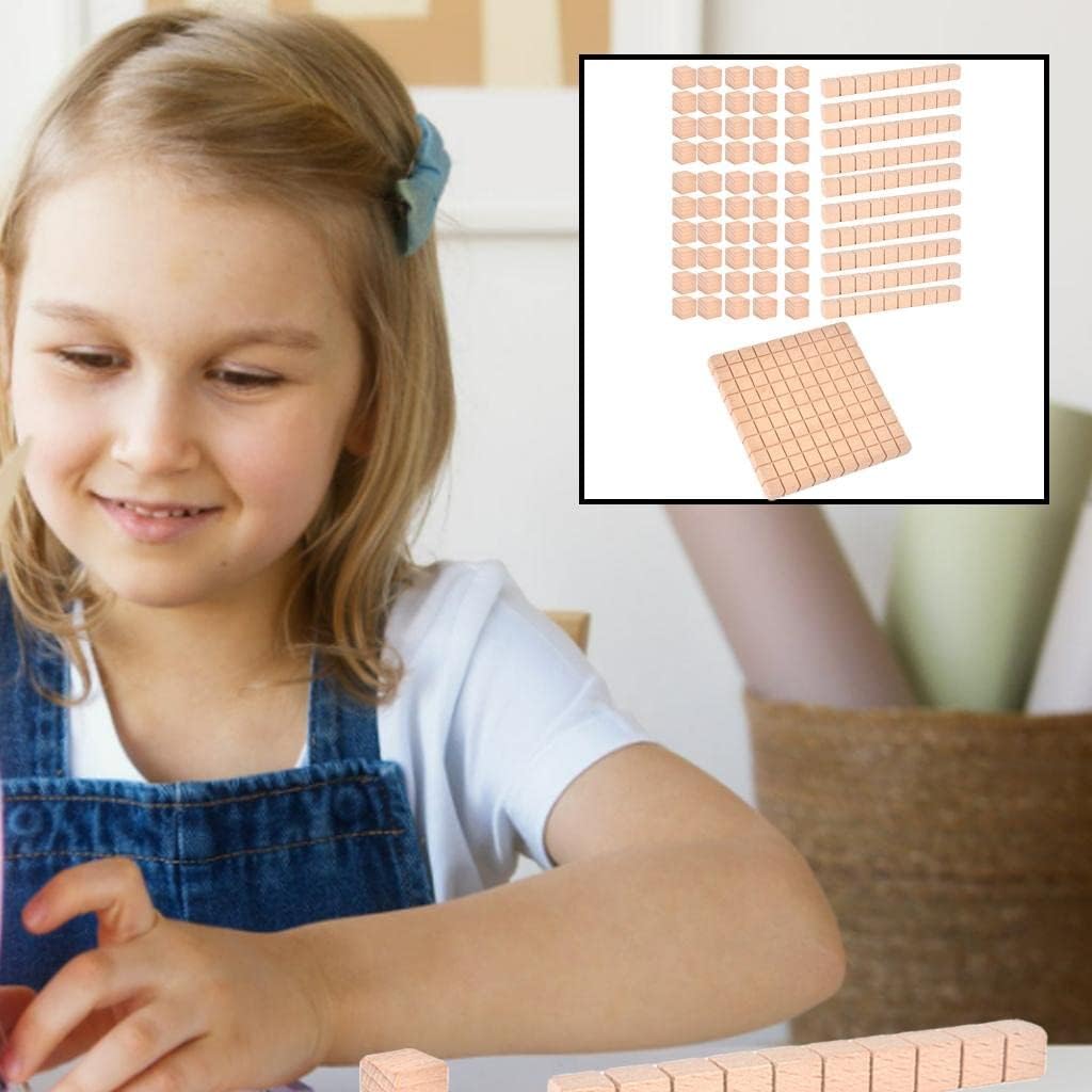 Gazechimp Montessori DIY Wooden Base Ten Blocks Math Manipulative Early Math Learning, Package B