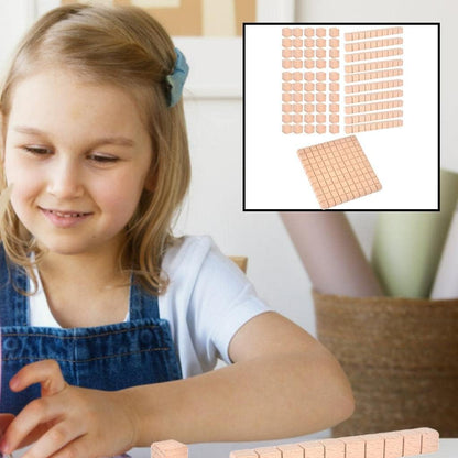 Gazechimp Montessori DIY Wooden Base Ten Blocks Math Manipulative Early Math Learning, Package B