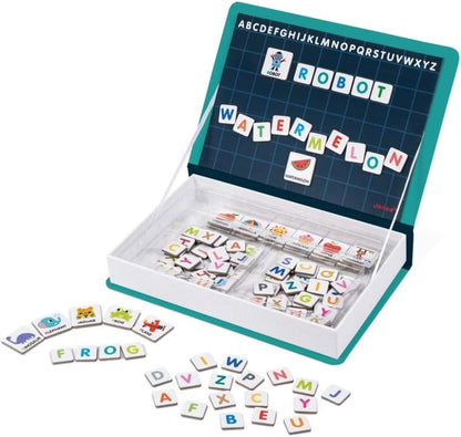 Juratoys Janod MagnetiBook 143 pc Magnetic Educational Alphabet Game - Ages 3+ - J02712