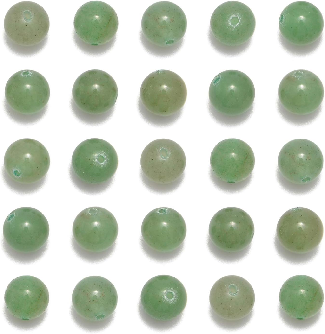 NCB 100pcs Original Natural Stone Beads Gemstone Round Loose Beads 6mm 8mm 10mm (Blue Aventurine, 6mm 100Beads) - Colors A