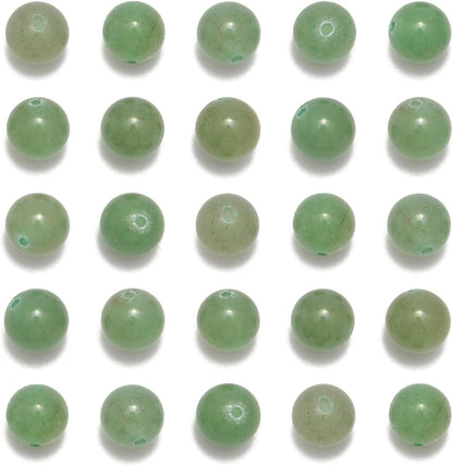 NCB 100pcs Original Natural Stone Beads Gemstone Round Loose Beads 6mm 8mm 10mm (Blue Aventurine, 6mm 100Beads) - Colors A