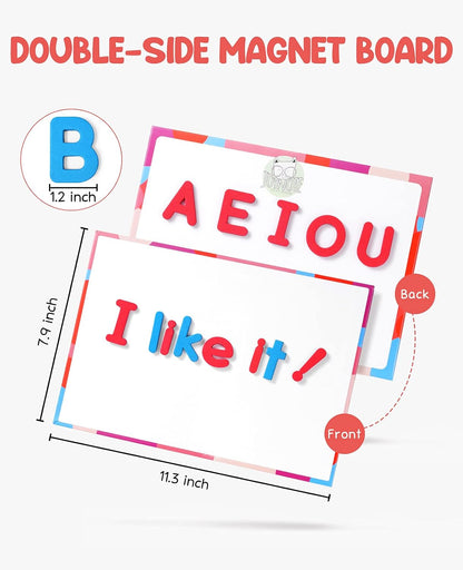 Gamenote Classroom Magnetic Letters Kit 178 Pcs with Double-Side Magnet Board - Foam Alphabet Letters for Kids Spelling and Learning