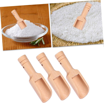 Ciieeo 9pcs Mini Wooden Scoops Salt Seasoning Spoons for Flour Rice Natural Utensils Kitchen Tool