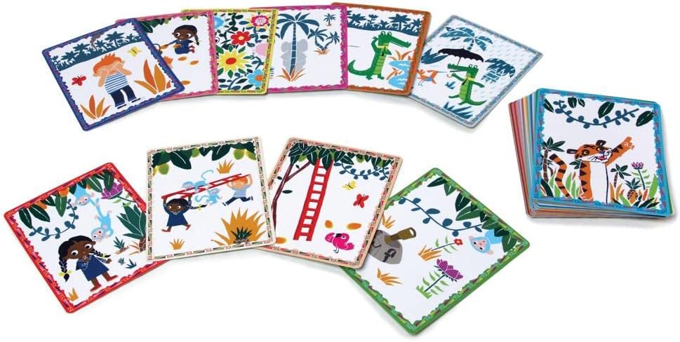 eeBoo: Volcano Island Create a Story Pre-Literacy Cards, 36 Cards with Colorful Characters, Encourages Imagination, for Ages 3 and up