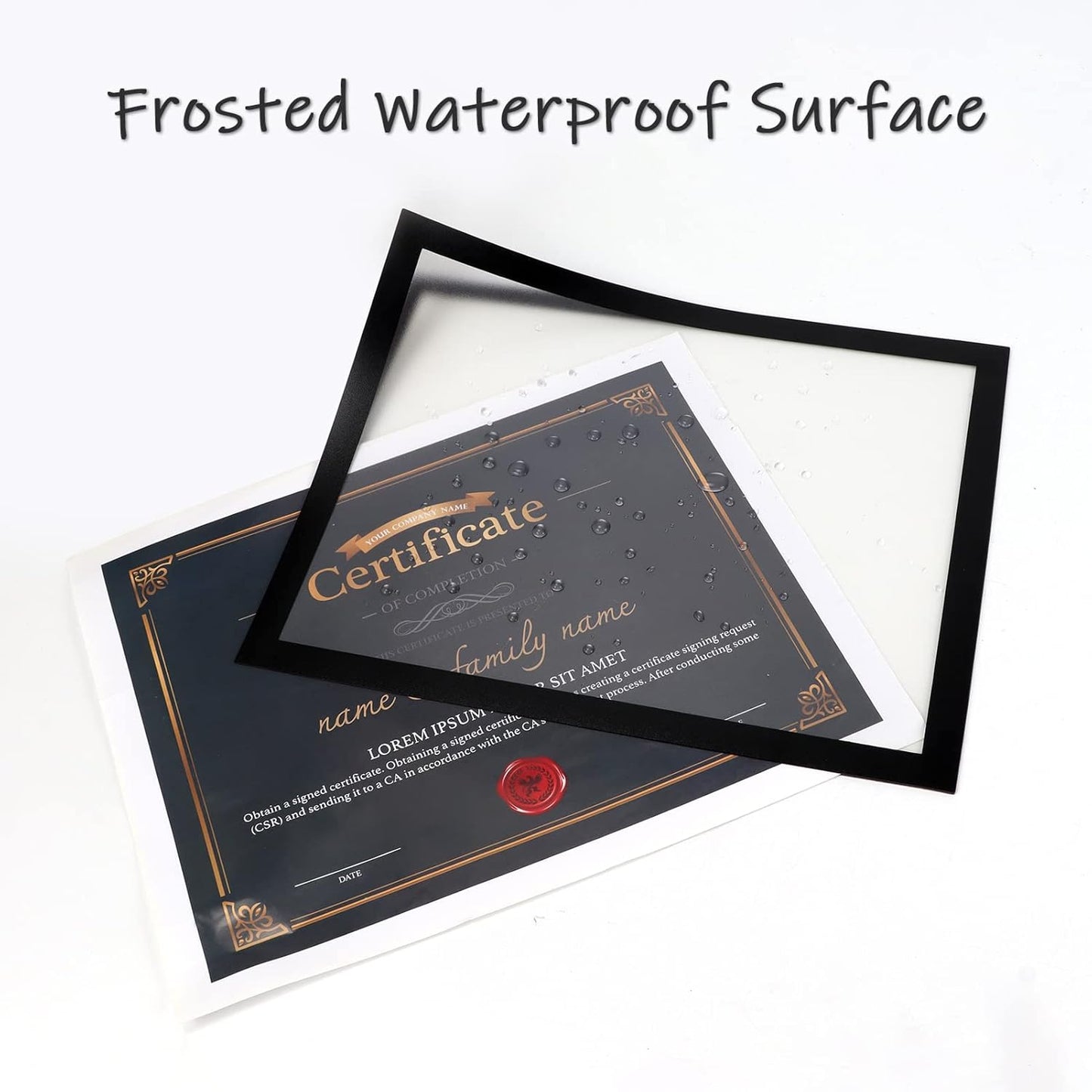 Hoikwo 12 Packs 8.5x11 Black Certificate Frames, Bulk 8.5 by 11 Document Frames, 8.5 x 11 Picture Frames Set, Adhesive Magnetic Frames for Letter Holder for Refrigerator Glass Door