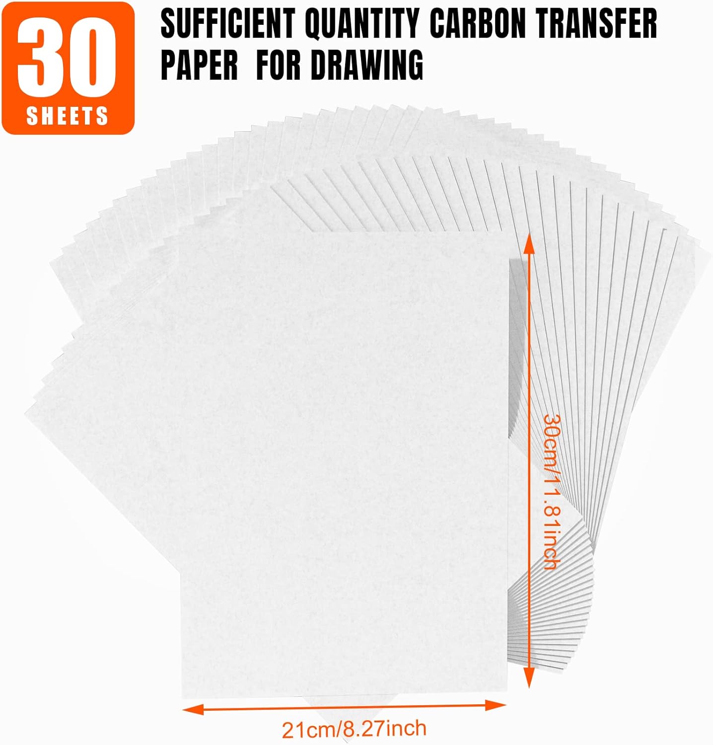 Carbon Paper for Tracing Graphite Transfer-Paper - PSLER 30 Pcs Black Graphite Paper for Tracing Drawing Patterns on Wood Projects Canvas Fabric Artist Lettering Sketch Drawing A4 8.27 X 11.81 Inch