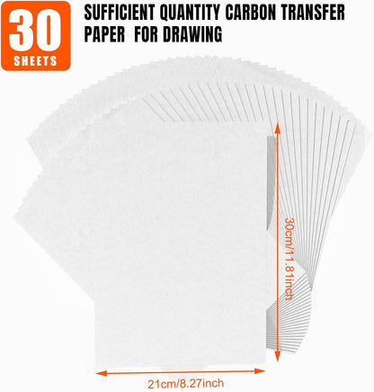Carbon Paper for Tracing Graphite Transfer-Paper - PSLER 30 Pcs Black Graphite Paper for Tracing Drawing Patterns on Wood Projects Canvas Fabric Artist Lettering Sketch Drawing A4 8.27 X 11.81 Inch
