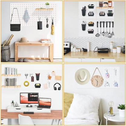 15pcs Pegboard Sets, Peg Board, Pegboard Wall Organizer, Storage System for Workbench, Shop, Shed Modular Peg Board Organizer Board Kit