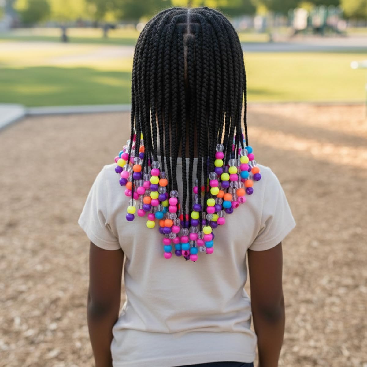 DONNA Kids Jellyish Disco Ball Hair Beads – 14mm Soft-Feel Silicone Beads for Braids, Ponytails & Styling, Tangle-Free Hair Accessories for Girls, 1 Pack (Brown Mix)