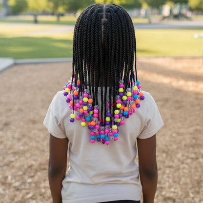 DONNA Kids Jellyish Disco Ball Hair Beads – 14mm Soft-Feel Silicone Beads for Braids, Ponytails & Styling, Tangle-Free Hair Accessories for Girls, 1 Pack (Brown Mix)