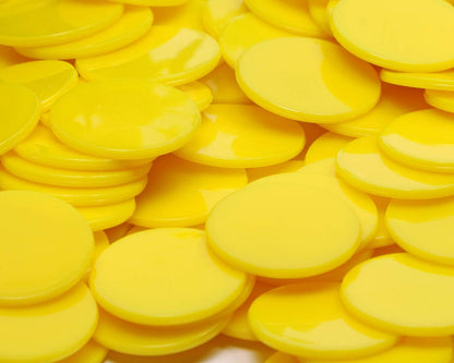 Shapenty 25mm/1 Inch Small Plastic Learning Counters Disks Chip Counting Discs Markers for Math Practice and Poker Chips Game Tokens with Storage Box,120PCS (Yellow)