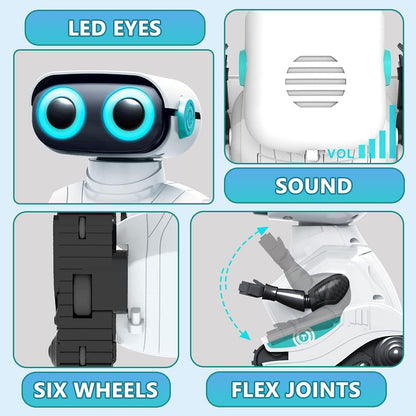 KaeKid Robots for Kids, 2.4Ghz Remote Control Robot Toys with LED Eyes & Flexible Arms, Dance & Sounds, RC Toys for 3 4 5 6 7 8 Year Old Boys Girls (Blue)