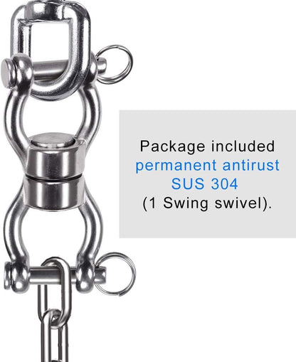 SELEWARE Silent Bearing Swing Swivel, 360° Rotational Device Hanging Accessory with Removeable Buckle for Tree Swing, Hammock Chair, Climbing Rope, Yoga, Kids Swing Swivel 1200LB Capacity, 2 Pack