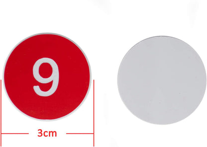 StayMax Plastic Number Tags Engraved Numbered Tags Without Hole (1-50, Black)