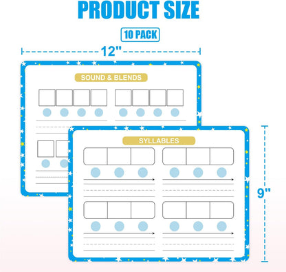 10 Pack Dry Erase Math Hundred Board Card Laminated Double Sided Number 1-100 Chart Easy to Write Consecutive Number Counting Chart for Students Math Manipulatives