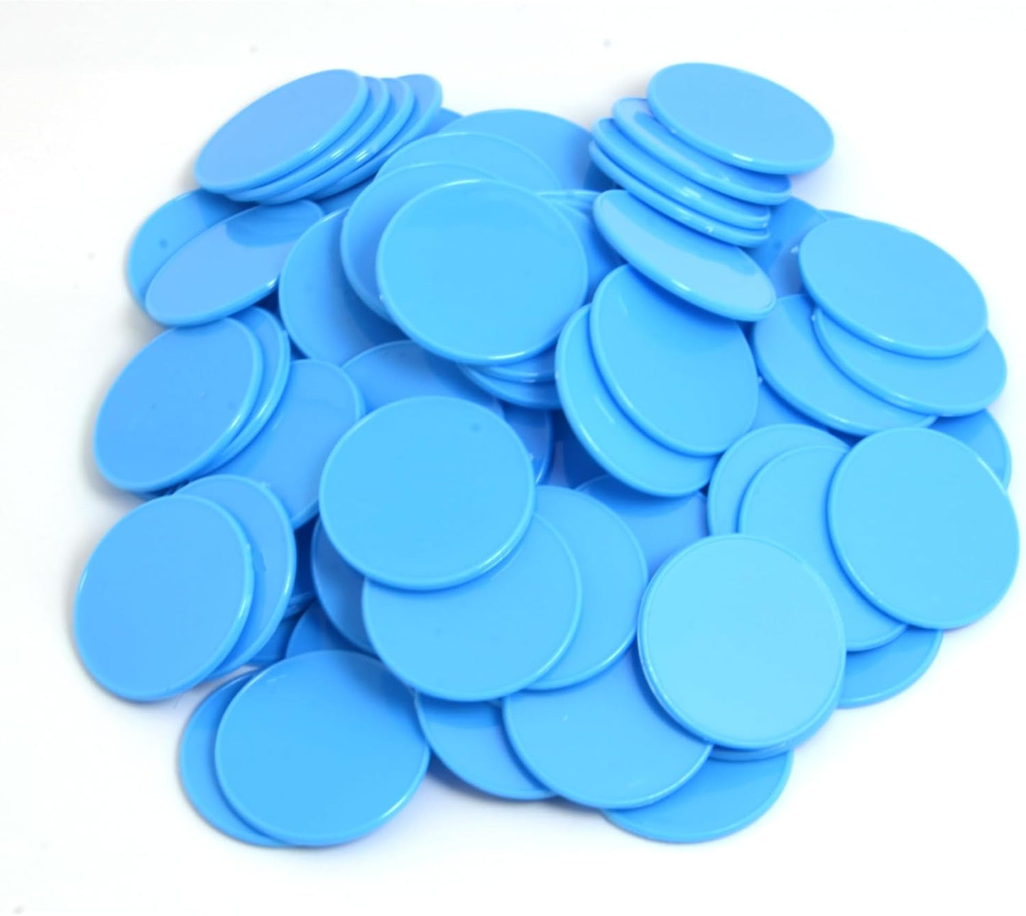 Smartdealspro 100pcs 32mm/1.26 Inch Opaque Plastic Learning Counters Disks Mini Poker Chips Game Tokens with Storage Box (Red)