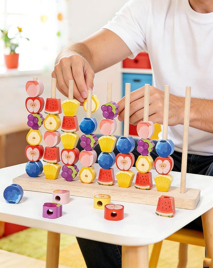 Fast-Paced Rainbow Ring Stacking Puzzle Game,2026 New Upgrade Wooden Color Match Challenge Game for Family Fun and Strategy Lovers, Color Matching Stacking Puzzle Game. (A01)